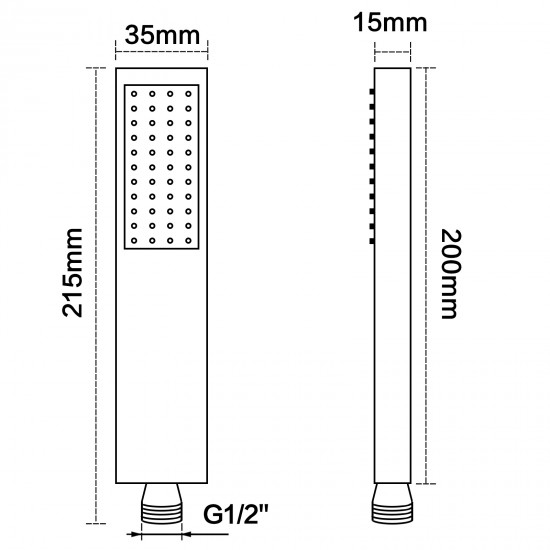 8 inch 200mm Square Black & Rose Gold Twin Shower Set Top Water Inlet